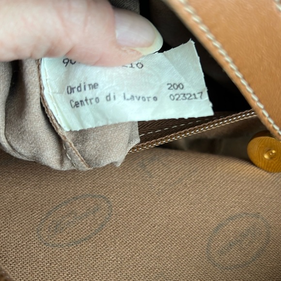 Vintage Borbonese Redwall handbag leather with dust bag - Picture 7 of 9